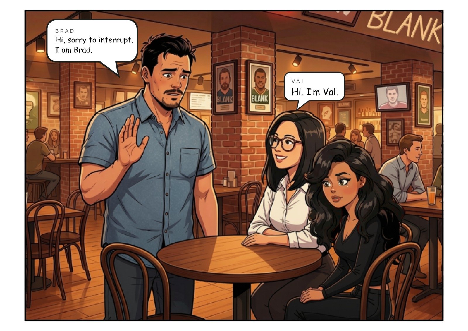 Comic panel 10 of 23, scene 5: Are you Justine?